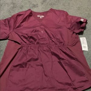 Wine Colored MATERNITY SCRUB TOP